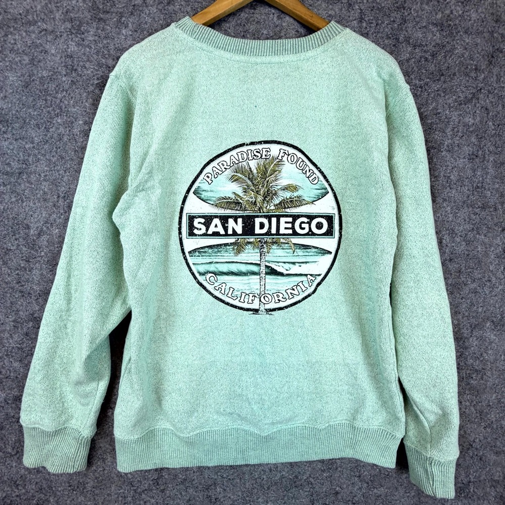 MJ Apparel San Diego California Sweatshirt Mens Medium Mint Green Paradise Found